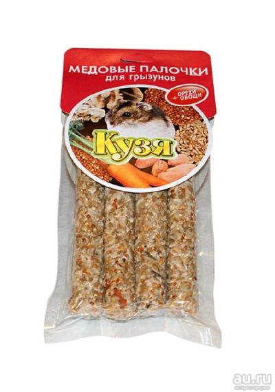 Лот: 8421804. Фото: 1. Палочки Кузя для грызунов, орех... Корма