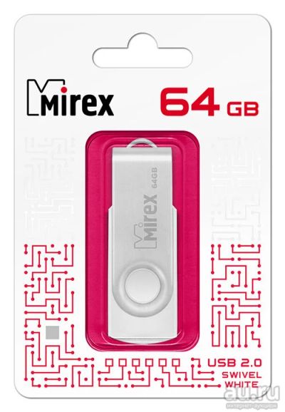 Лот: 16172781. Фото: 1. USB 64 Gb Mirex Swivel white USB... USB-флеш карты
