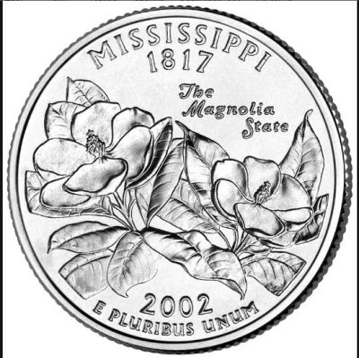 Лот: 7861989. Фото: 1. США.25 центов 2002 г. Mississippi... Америка