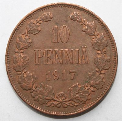 Лот: 3891310. Фото: 1. 10 пенни 1917 год. Вензель. Штемпельный... Россия до 1917 года