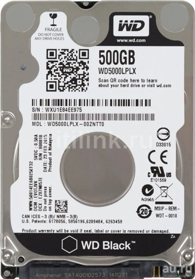 Лот: 13269811. Фото: 1. Жесткий диск WD Black WD5000LPLX... Жёсткие диски (HDD)