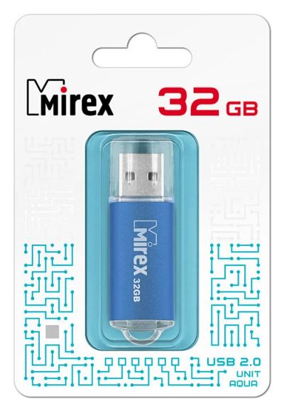 Лот: 17114887. Фото: 1. USB 32 Gb Mirex Unit aqua USB... USB-флеш карты