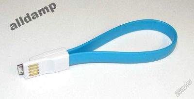Лот: 5853655. Фото: 1. Кабель USB to microUSB, синий... Дата-кабели, переходники