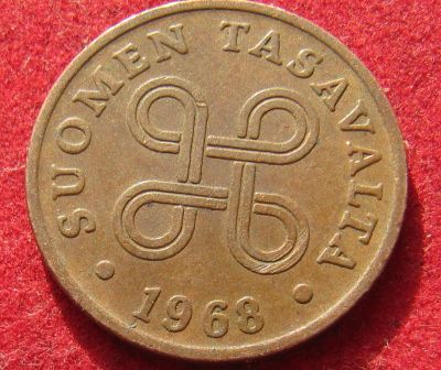 Лот: 18926493. Фото: 1. Финляндия 1 пенни, 1968 г. Остальные страны