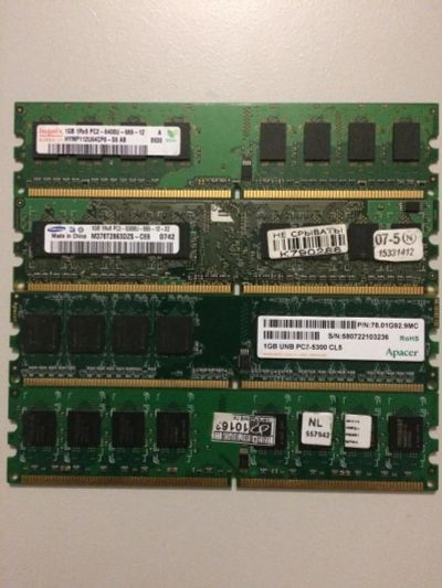 Лот: 10765902. Фото: 1. Память DDR2 4х1Gb. Оперативная память