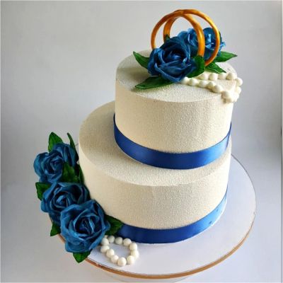 Лот: 11463908. Фото: 1. Торт свадебный синий 1. Торты, пирожные