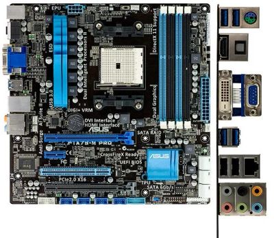 Лот: 9028383. Фото: 1. Комплект (Asus F1A75-M Pro, AMD... Материнские платы