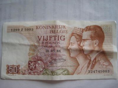 Лот: 15077821. Фото: 1. 50 франков 1966 бельгия. Европа