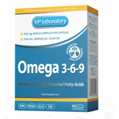 Лот: 5453494. Фото: 1. VPLab Omega 3-6-9 60 капсул рыбий... Спортивное питание, витамины