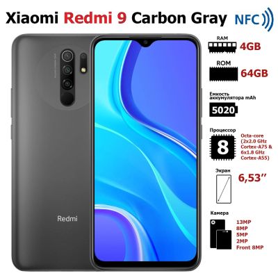 Лот: 16393962. Фото: 1. Новый Xiaomi Redmi 9 64GB с NFC... Смартфоны