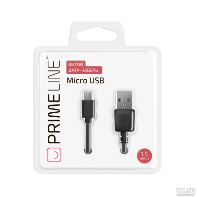 Лот: 9988529. Фото: 1. Кабель Prime Line microUSB - USB... Дата-кабели, переходники