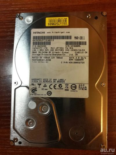 Лот: 13279453. Фото: 1. Жесткий диск Hitachi HUA722010CLA330. Жёсткие диски (HDD)
