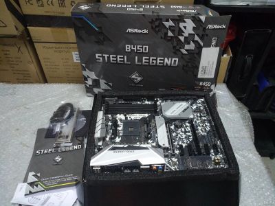 Лот: 17868898. Фото: 1. Матринская плата ASRock B450 Steel... Материнские платы