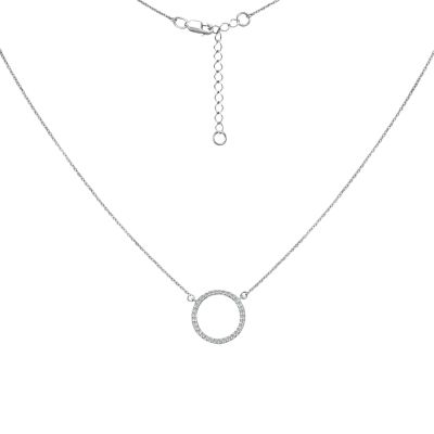 Лот: 23893606. Фото: 1. Серебряное колье с фианитами и... Цепочки