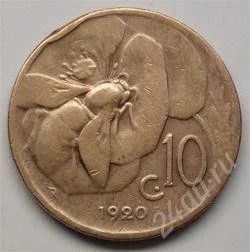 Лот: 149260. Фото: 1. Италия. 10 чентезимо 1920г. (2... Европа