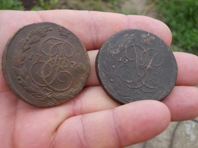 Лот: 14325667. Фото: 1. Отличные нечастые 5 копеек 1774... Россия до 1917 года