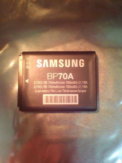 Лот: 10974664. Фото: 1. акб фотоаппарата samsung bp70a. Аккумуляторы, зарядные