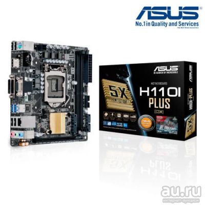 Лот: 13352540. Фото: 1. Материнская плата ASUS H110I-PLUS... Материнские платы