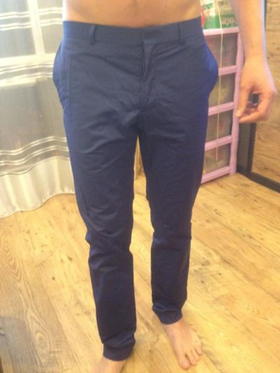 Лот: 10177908. Фото: 1. Мужские синие брюки. Брюки, джинсы, шорты
