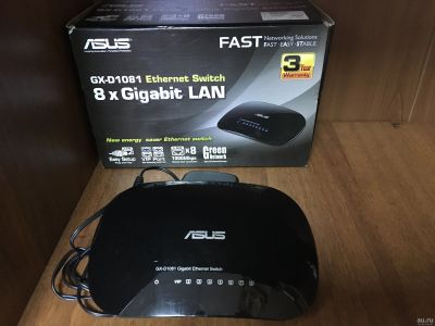Лот: 13536076. Фото: 1. Гигабитный свич на 8 портов Asus... Коммутаторы