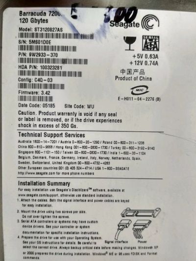 Лот: 11339195. Фото: 1. Жёсткий диск Seagate 120Gb. Жёсткие диски (HDD)