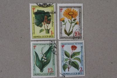 Лот: 24900051. Фото: 1. Марки СССР 1973 года. Цветы. Растения... Марки