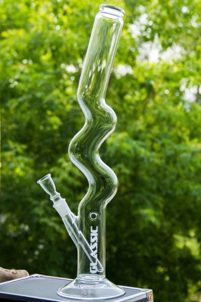 Лот: 10811568. Фото: 1. Бонг Glassic "Зиг-Заг" стеклянный... Аксессуары и запчасти для кальянов