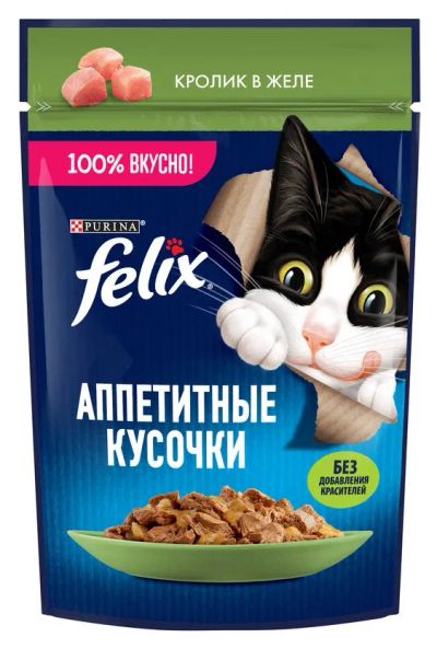 Лот: 24837272. Фото: 1. Felix Аппетитные кусочки пауч... Корма