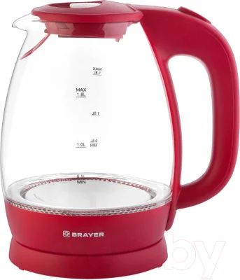Лот: 21145856. Фото: 1. Чайник BRAYER BR-1045-RD 1,8л... Чайники, кофемашины, кулеры