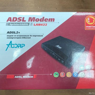 Лот: 18230848. Фото: 1. Adsl modem. Проводные модемы