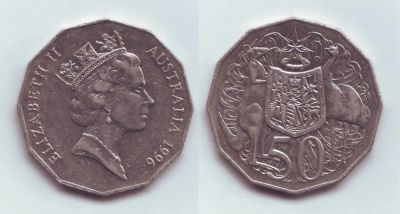 Лот: 19504586. Фото: 1. Монета - Австралия 50 центов... Австралия и Океания