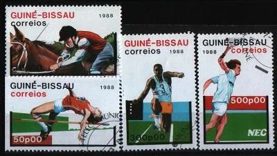 Лот: 7069215. Фото: 1. Гвинея-Биссау 1988г спорт 4марки. Марки
