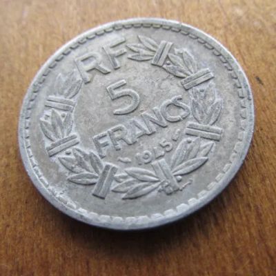 Лот: 24680391. Фото: 1. Монета 5 франк пять Франция 1945... Европа