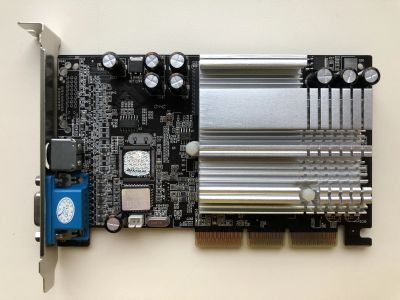Лот: 21094845. Фото: 1. AGP 64Mb GeForce 4 MX440 (Чёрная... Видеокарты