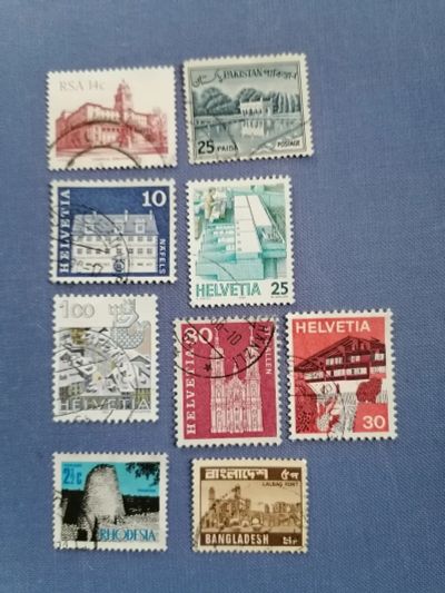Лот: 23980044. Фото: 1. Архитектура, здания. Марки разных... Марки