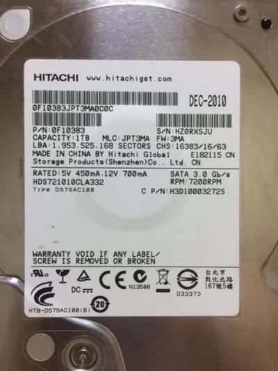 Лот: 11569430. Фото: 1. Жесткий диск hitachi 1TB. Жёсткие диски (HDD)