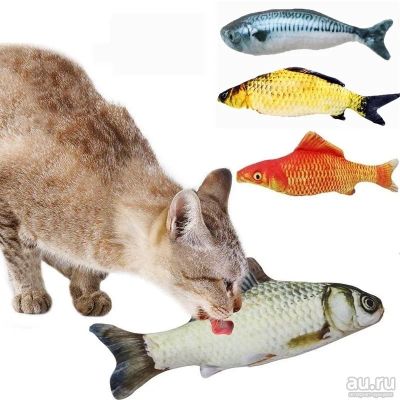 Лот: 12993536. Фото: 1. Рыба игрушка для кошки реалистичная. Игрушки для животных
