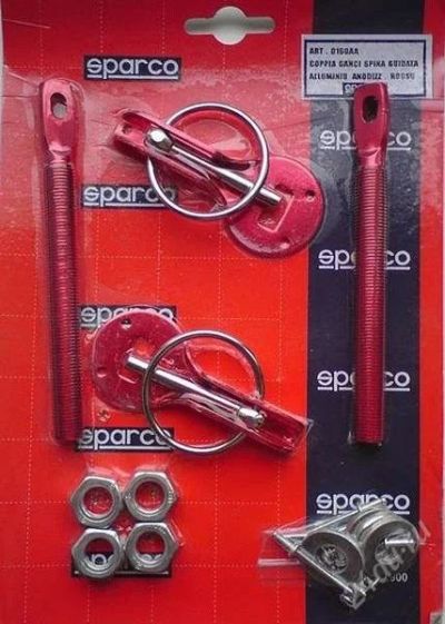 Лот: 2964714. Фото: 1. Замки на капот Sparco. Цвет красный. Другое (оснащение, оборудование, аксессуары)