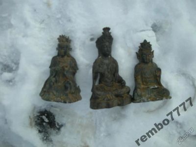 Лот: 5822312. Фото: 1. будда.бронза .20см.камбоджа.три... Скульптуры