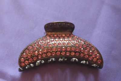 Лот: 17344394. Фото: 1. Заколка краб с камнями большая. Заколки, вееры, расчёски