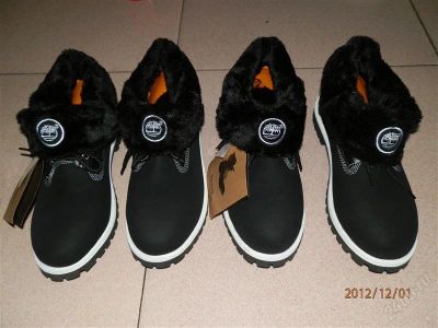 Лот: 2411806. Фото: 1. Ботинки Timberland черные с заворотом... Ботинки, полуботинки