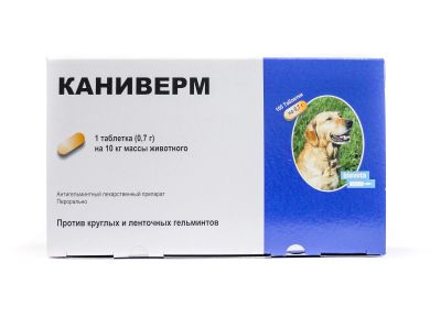 Лот: 20816815. Фото: 1. Каниверм - от гельминтов. 1таб... Лекарства для животных, ветеринарные препараты