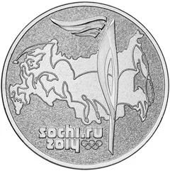 Лот: 3574150. Фото: 1. 25 рублей. Факел. Сочи-2014. В... Россия после 1991 года