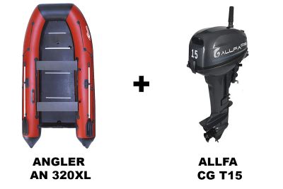 Лот: 25362772. Фото: 1. Лодка ПВХ ANGLER AN 320XL + 2х-тактный... Лодки и катера