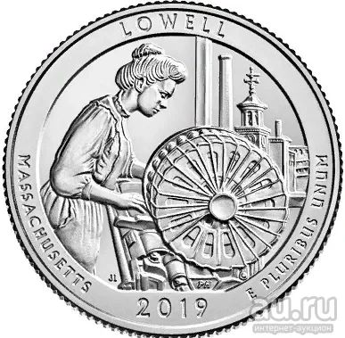 Лот: 13695607. Фото: 1. США 25 центов 2019 D 46-й парк... Америка