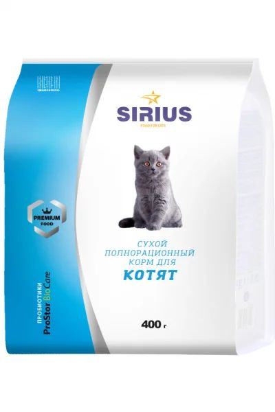 Лот: 13948759. Фото: 1. Sirius (Сириус) 400г сухой корм... Корма