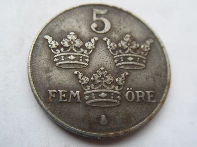 Лот: 16983003. Фото: 1. Швеция 5 эре 1943. Европа