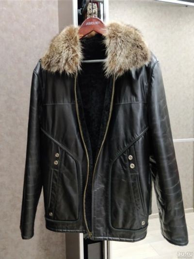 Лот: 14758974. Фото: 1. Зимняя мужская кожаная куртка. Верхняя одежда
