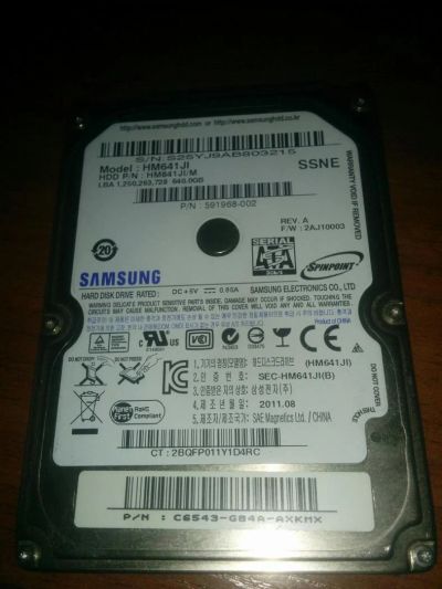Лот: 7972705. Фото: 1. HDD Samsung HM641JI 2.5'' 640GB. Жёсткие диски (HDD)