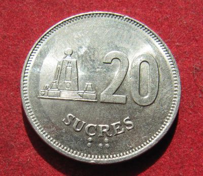 Лот: 20413038. Фото: 1. Эквадор 20 сукре, 1991 г. Отличная... Америка